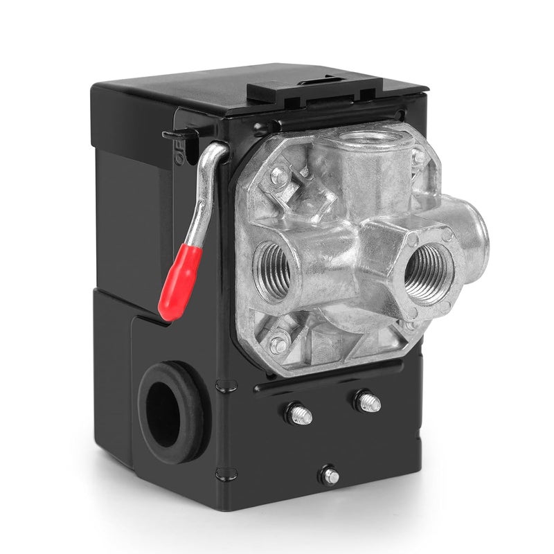 RSHEXJI Air Compressor Pressure Switch FB10-4H, 4 Port 1/4" NPT, 95-120 PSI Pressure Control Switch for Air Compressor Parts Replacement, Central Pneumatic, Husky, Campbell Hausfeld Compatible - Image 1